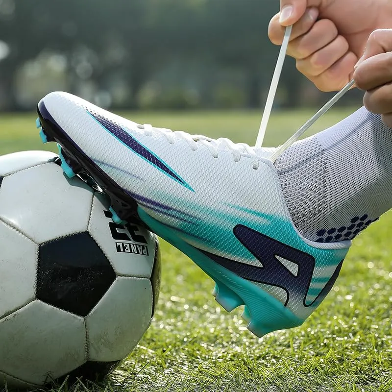 Men's Soccer Shoes Football Cleats Low-Tops Lace-Up Non-Slip Spikes Indoor Outdoor Sports Athletic Baseball Lacrosse Sneaker
