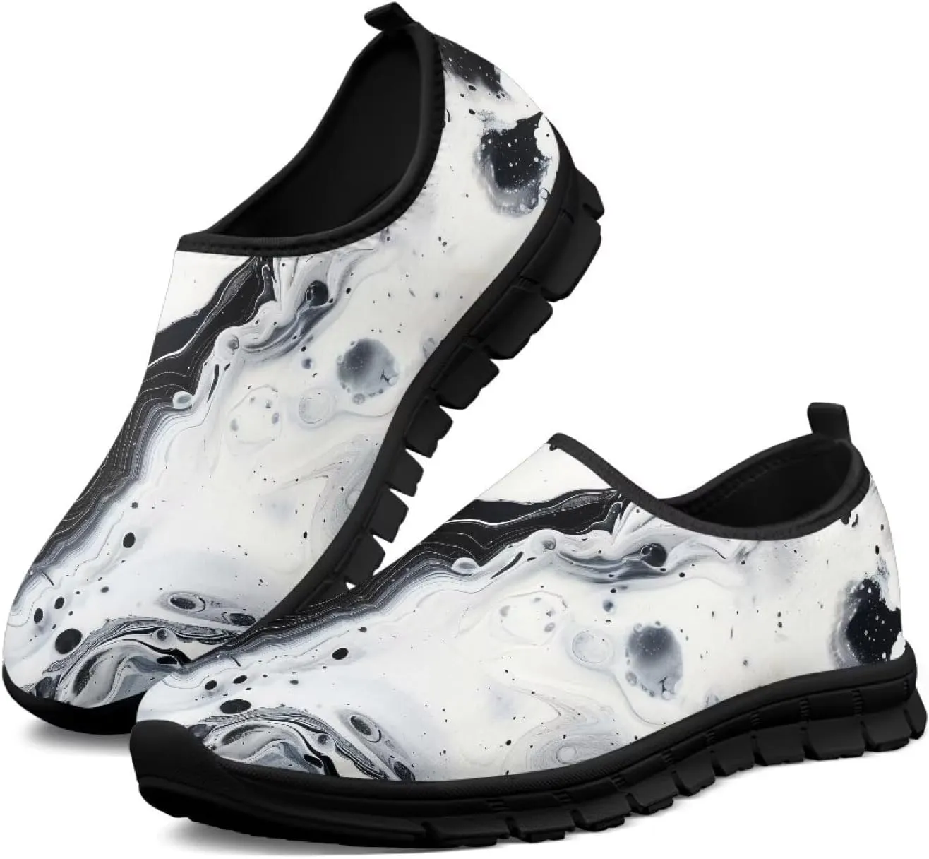 Men's Walking Shoes Lightweight Sneakers Walking Casual Comfortable Travel Shoes （Black Sole）