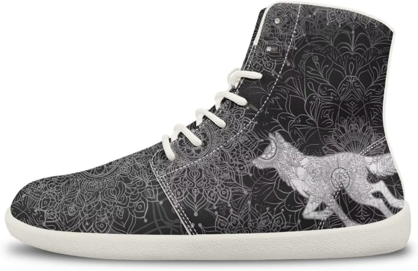 Men's Wolf Running Shoes Slip On Business Sneakers High Top Walking Gym Tennis Athletic Shoes