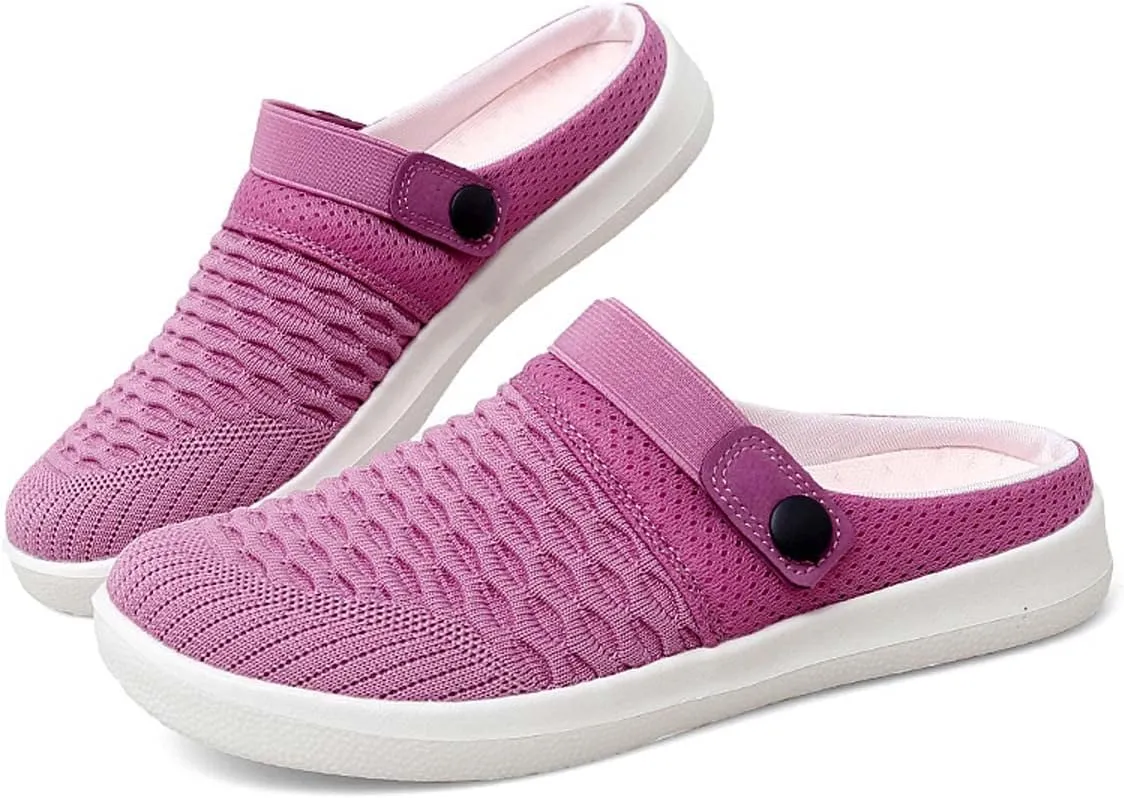 Men's Women's Summer Flat Sole Light Weight Breathable Mesh Quick Dry Beach Slippers Anti-Slip Garden Sandals Clogs Shoes Indoor Outdoor
