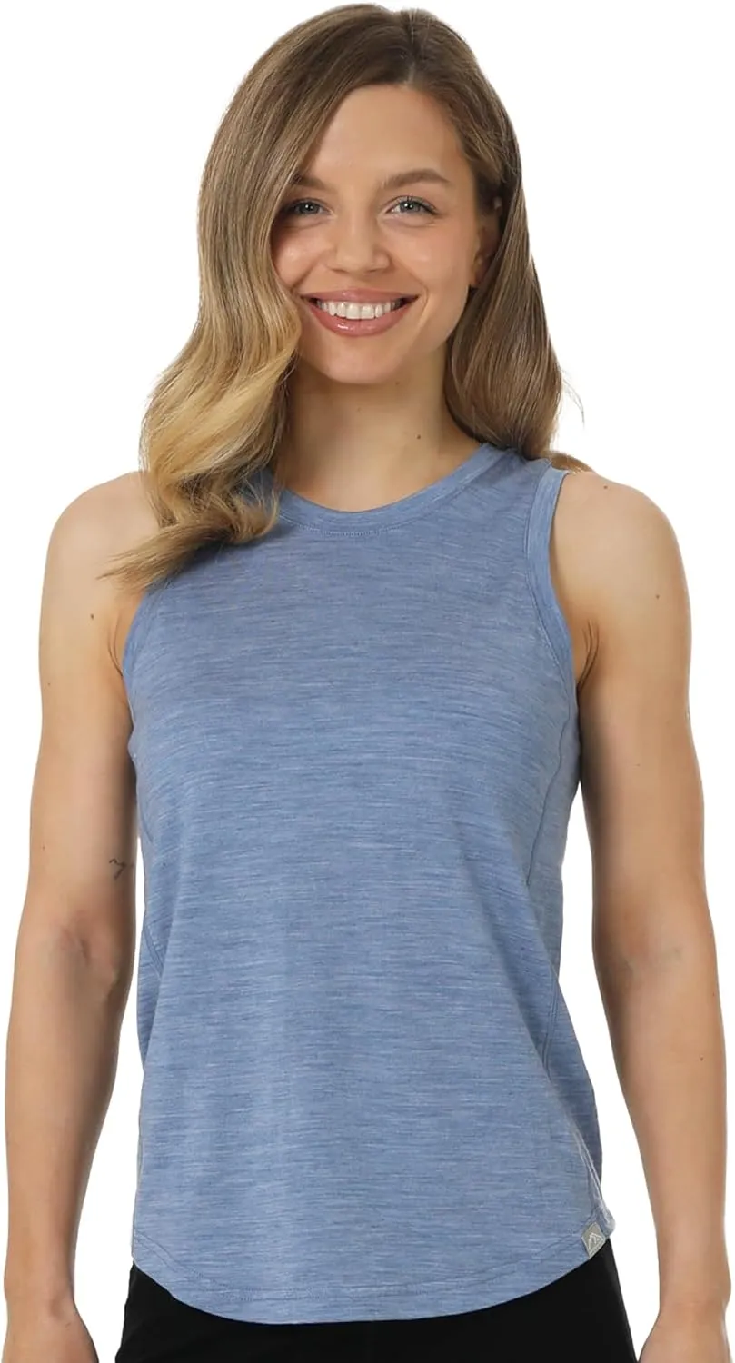 Merino Wool Tank Top Women - Active Merino Wool Undershirt Moisture Wicking Breathable Anti-Odor Lightweight Base Layer