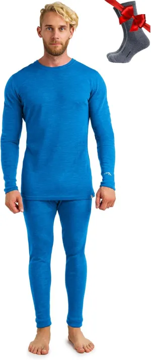 Merino.tech Merino Wool Base Layer Mens Set - Heavyweight, Midweight, Lite Merino Wool Thermal Underwear For Men Top, Bottom