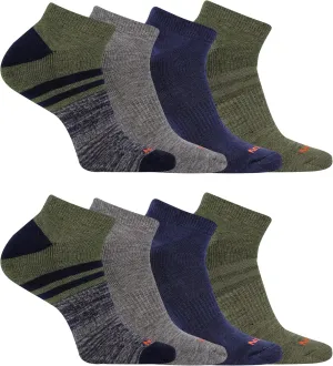 Merrell unisex-adult Cushioned Midweight Low Cut Socks 4 and 12 Pairs Moisture Wicking