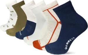 Merrell Unisex-Adult's Recycled Cushioned Socks Pack-Hiking Arch Support & Moisture Management, Navy Assorted (6 Pairs), S/M (Men's 5-8.5 / Women's 5-9.5)