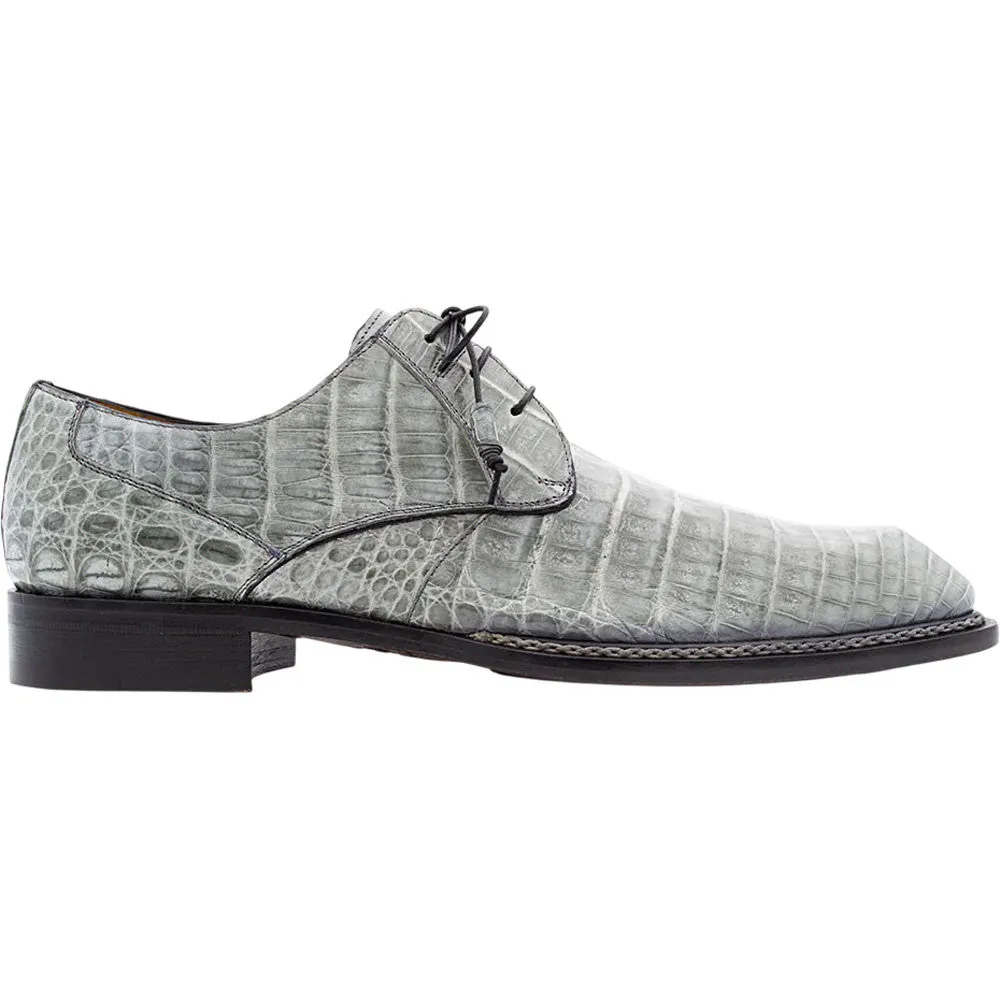 Mezlan Men's Cratos Exotic Crocodile Derby in Pearl Grey
