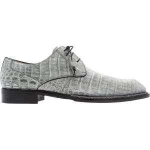 Mezlan Men's Cratos Exotic Crocodile Derby in Pearl Grey