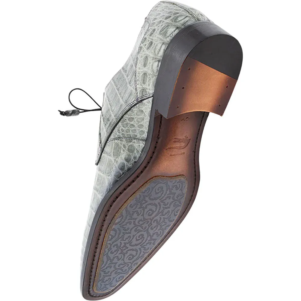 Mezlan Men's Cratos Exotic Crocodile Derby in Pearl Grey