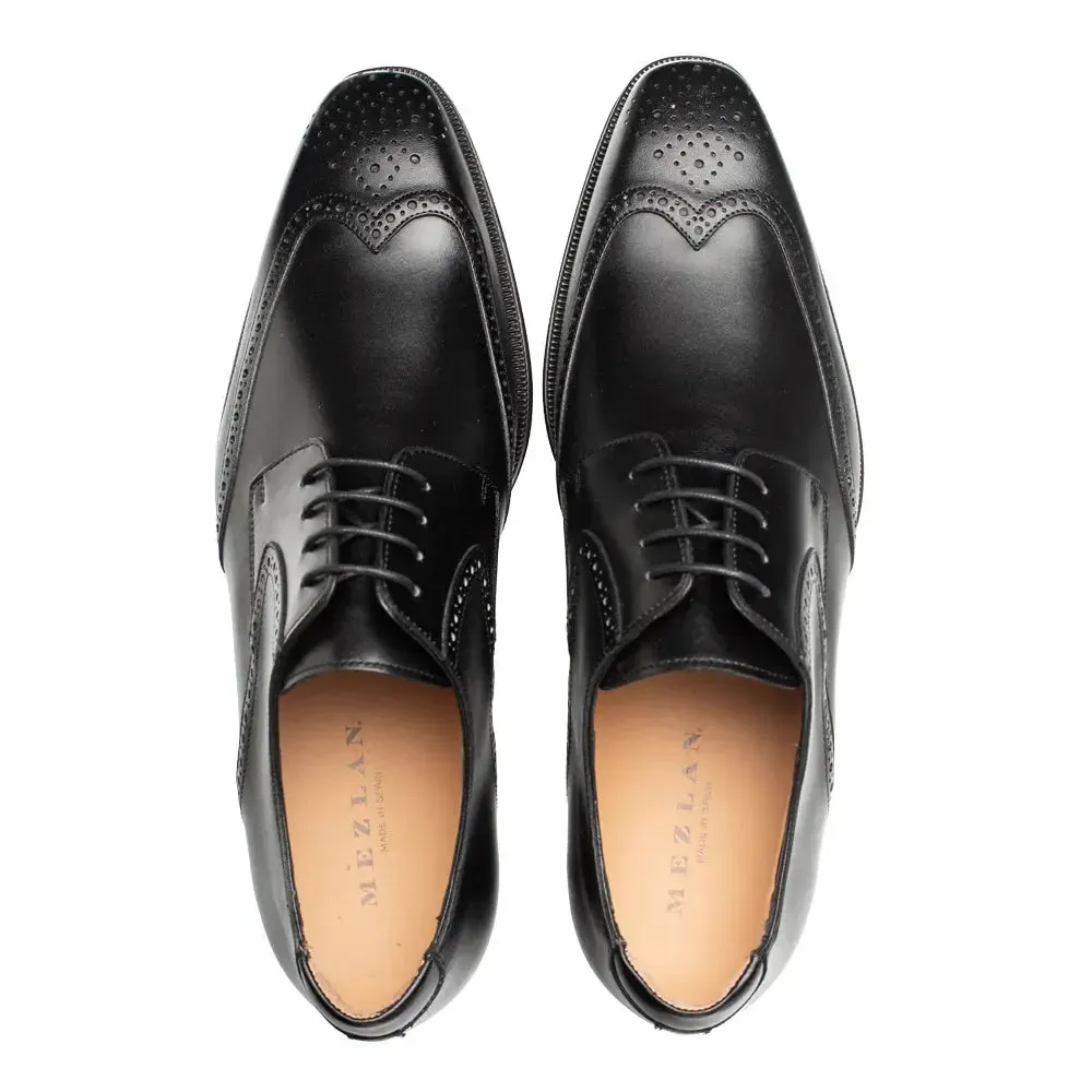 Mezlan Tasso 21315 Black Genuine Wing Tip Derby Oxfords