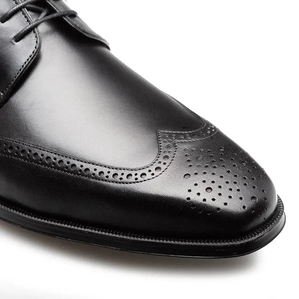 Mezlan Tasso 21315 Black Genuine Wing Tip Derby Oxfords