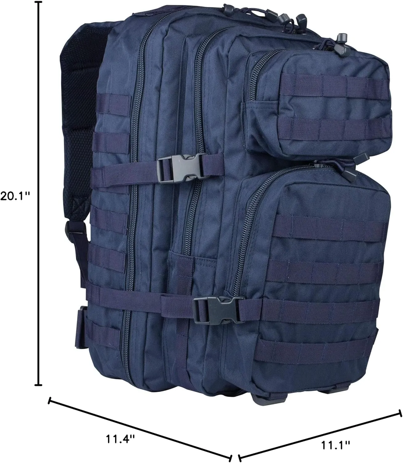 Mil-Tec Unisex Assault Pack - Rugged Durable Lightweight Ergonomic Versatile Tactical Outdoor Camping Hiking Backpack with Adjustable Padded Shoulder Straps & MOLLE Loops, Dark Blue, 36L