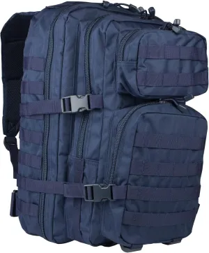 Mil-Tec Unisex Assault Pack - Rugged Durable Lightweight Ergonomic Versatile Tactical Outdoor Camping Hiking Backpack with Adjustable Padded Shoulder Straps & MOLLE Loops, Dark Blue, 36L