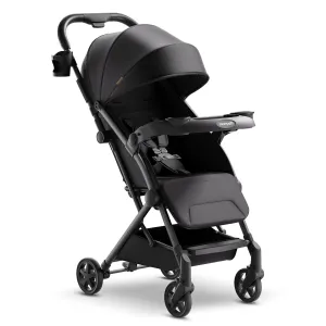 Mompush Lithe V2 Lightweight Stroller with Snack Tray, Ultra-Compact Fold & Airplane Ready Travel Stroller, Near Flat Recline Seat, Cup Holder, Raincover & Travelbag Included