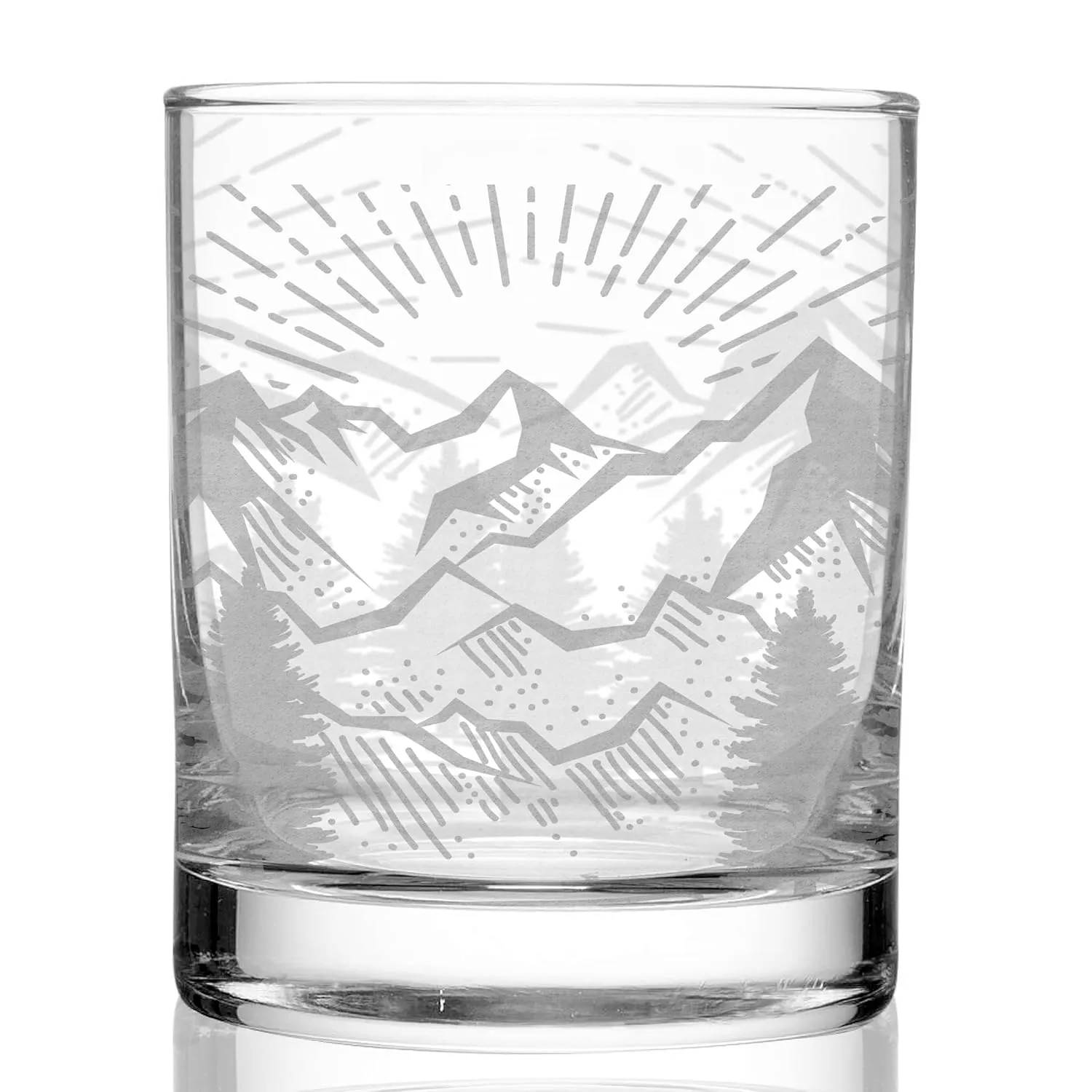 MOUNTAIN SUNRISE 11oz Rocks Glass | Outdoor Adventure Whiskey Tumbler | Great Gift Idea!