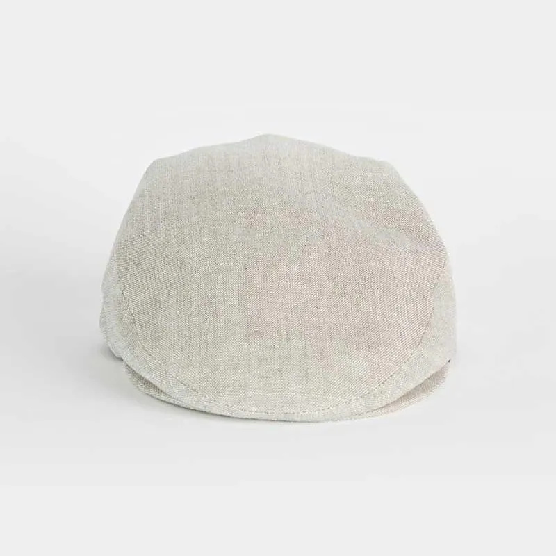 Natural Linen Flat Cap