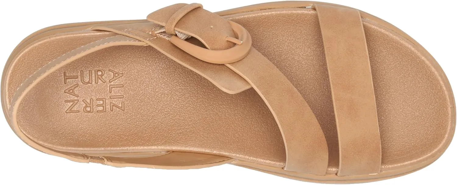 Naturalizer Womens Hope Strappy Slingback Flat Sandal