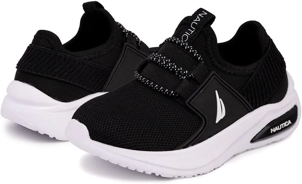 Nautica Kids Athletic Slip-On Sneakers - Comfortable Bungee Running Shoes for Boys and Girls - Stylish and Supportive Footwear for Active Kids (Big Kid/Little Kid/Toddler)
