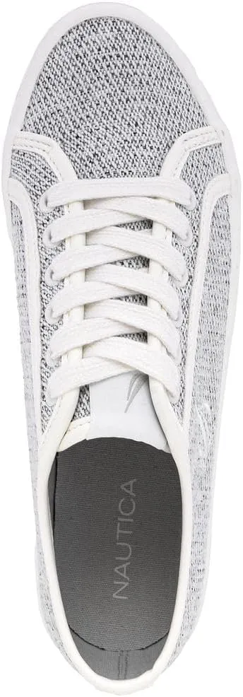 Nautica Women’s Lace-Up Fashion Sneakers – Low-Top Casual Walking & Tennis Shoes with Platform or Regular Heel