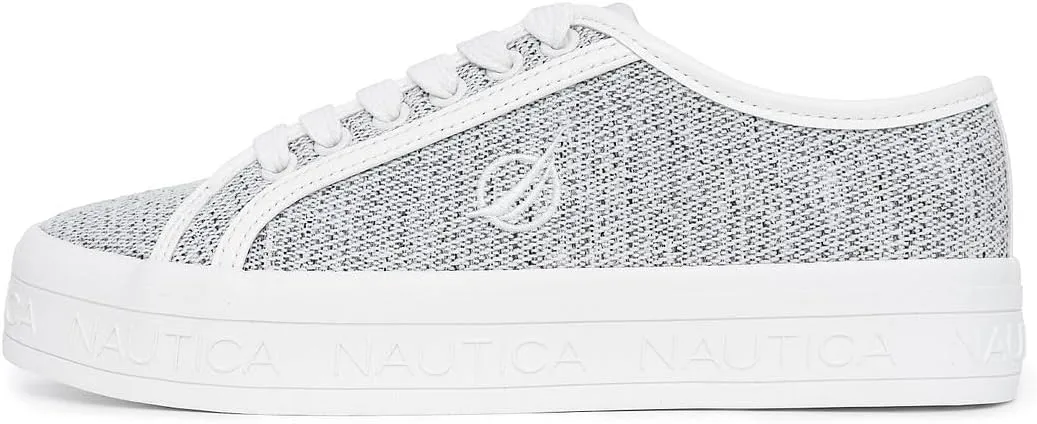 Nautica Women’s Lace-Up Fashion Sneakers – Low-Top Casual Walking & Tennis Shoes with Platform or Regular Heel