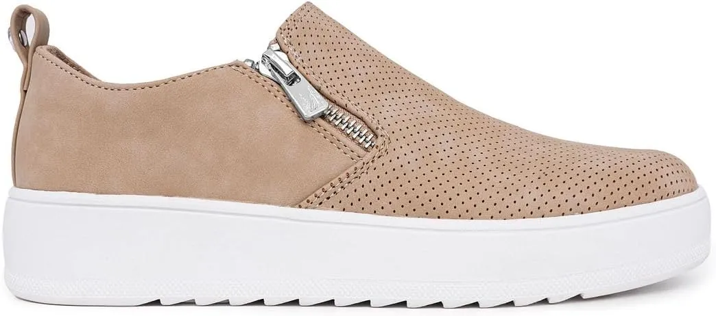 Nautica Women's Zipper Slip-On Oxford Sneakers, Low-Top Fashion Sneakers for Casual Walking