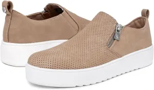 Nautica Women's Zipper Slip-On Oxford Sneakers, Low-Top Fashion Sneakers for Casual Walking