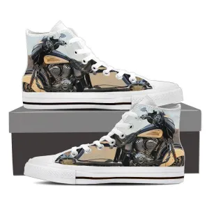 new indian motorcylce mens high top sneakers