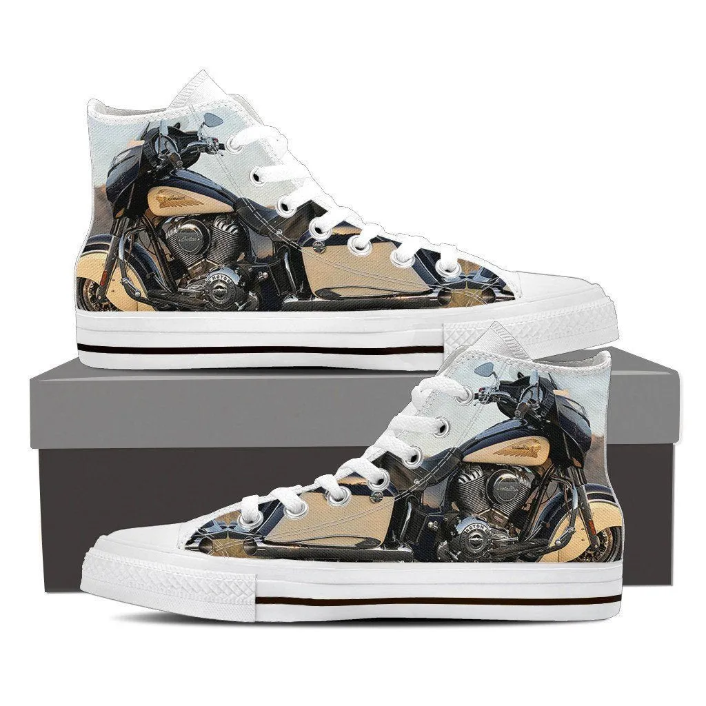 new indian motorcylce mens high top sneakers