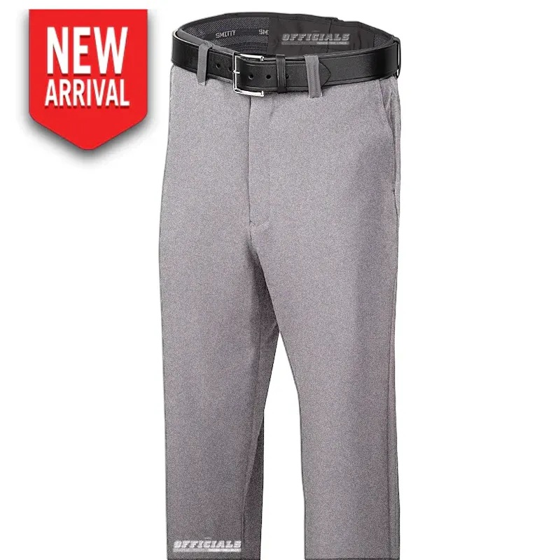 New! Tapered-Fit Lightweight Heather Grey Flat Front Base Pants