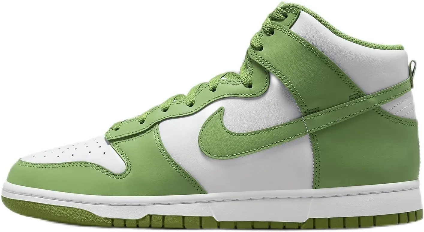Nike Dunk High Retro Men's Shoes (DV0829-101, White/White/Chlorophyll) Size 6.5