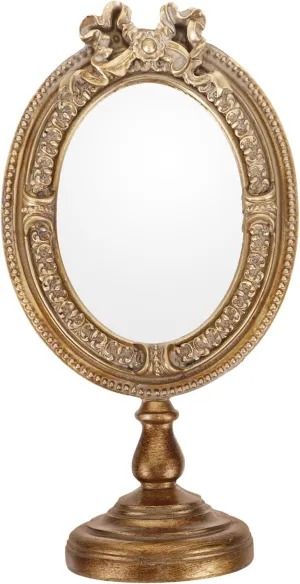 NOLITOY Vintage Style Desk Mirror Makeup Mirror for Bedroom Living Room Aesthetic Decor Sturdy Base Vanity
