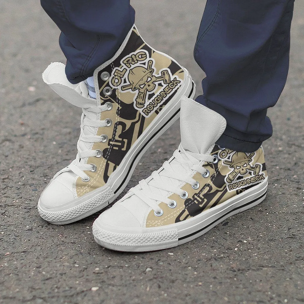 oil rig roughneck mens high top sneakers