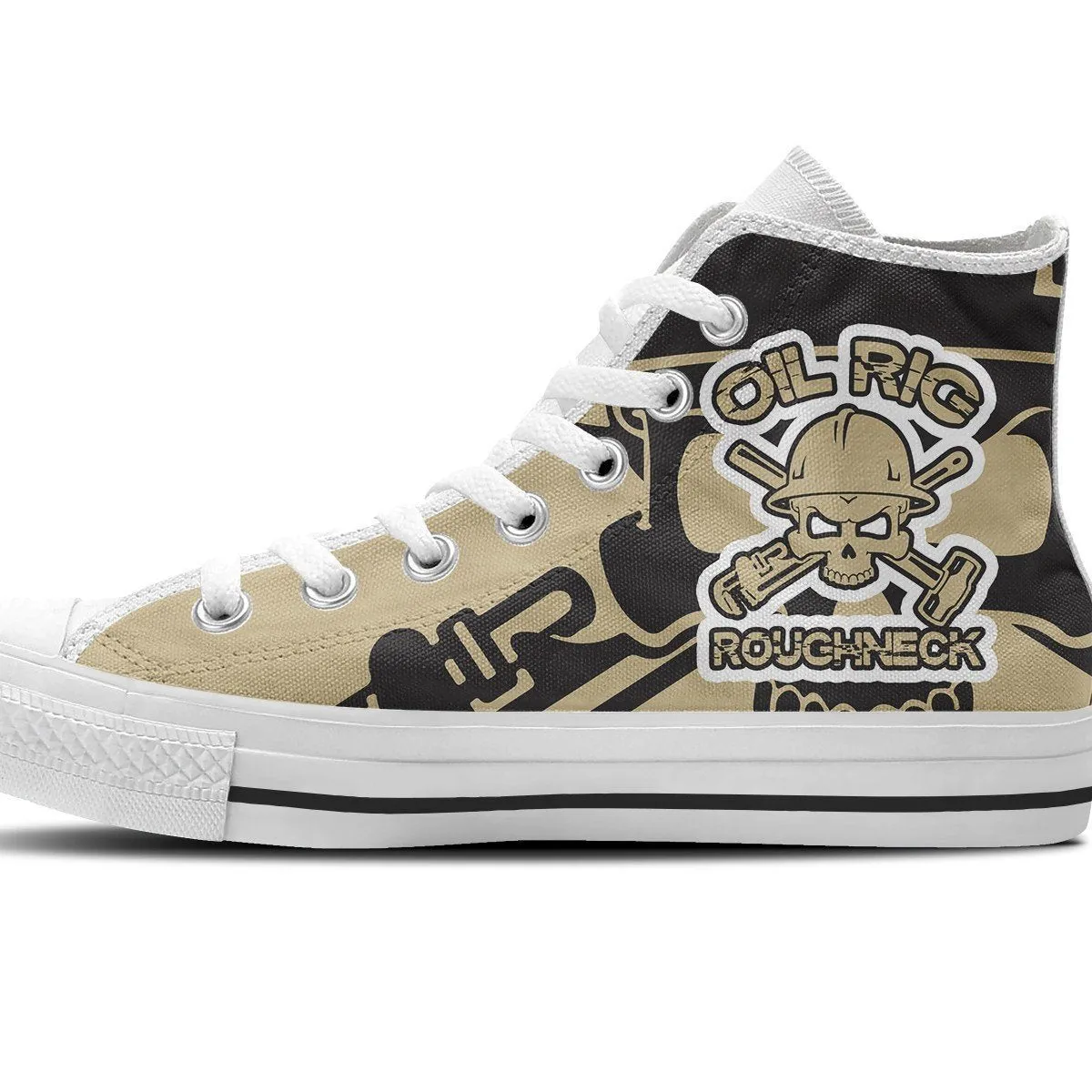 oil rig roughneck mens high top sneakers
