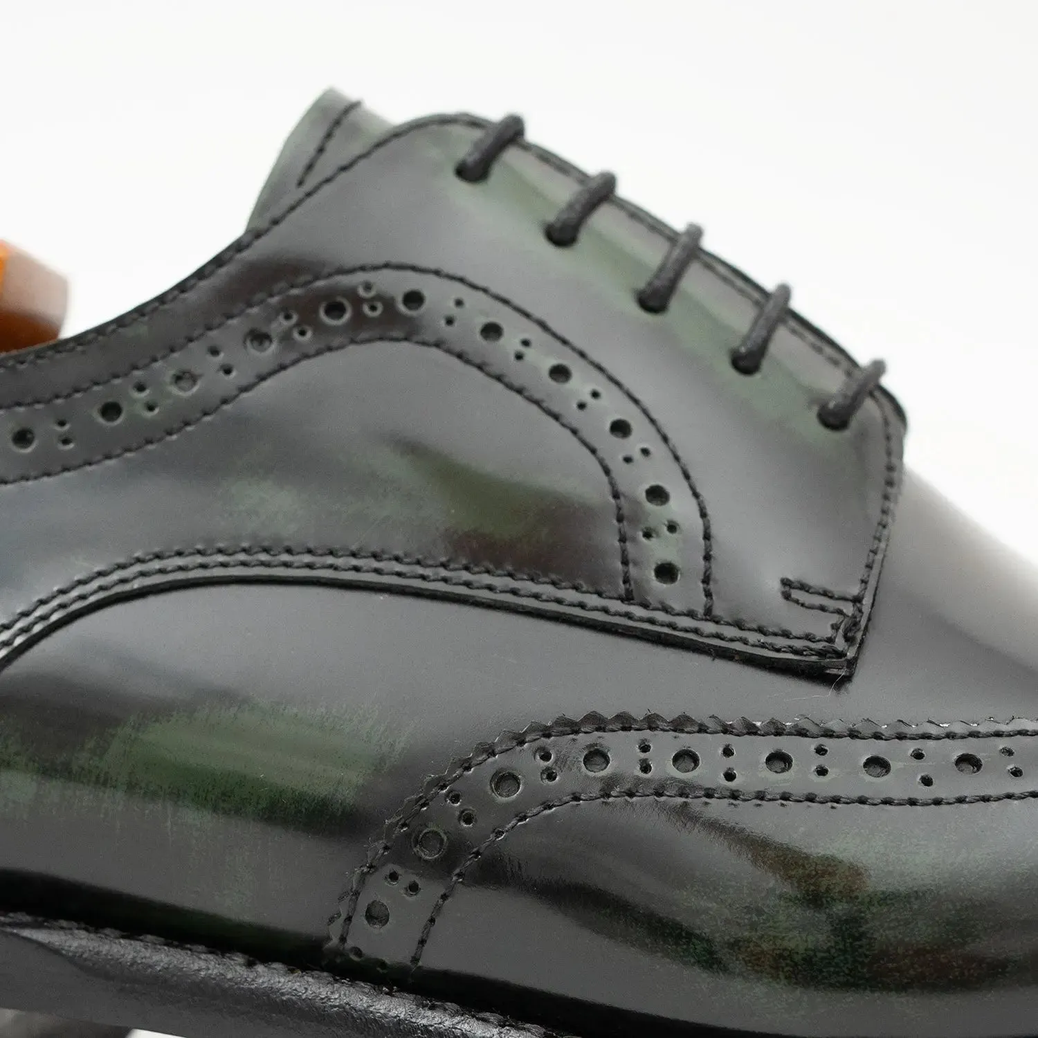 Patent leather goodyear welt dress shoes Green