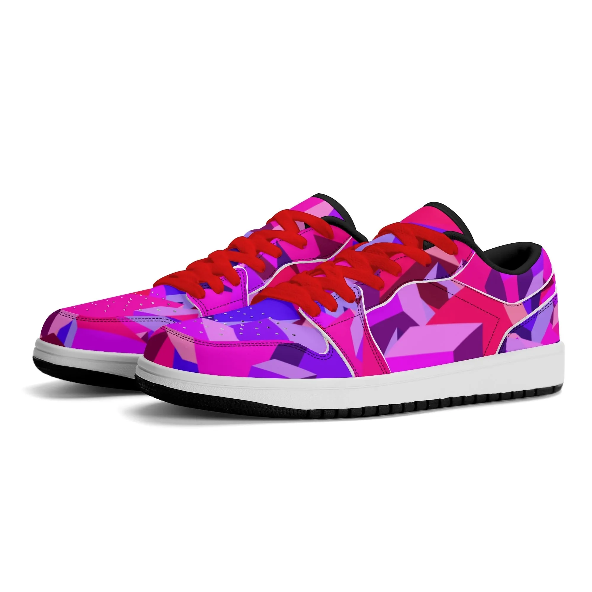 Pink Cube Low Top Leder Sneaker für Damen