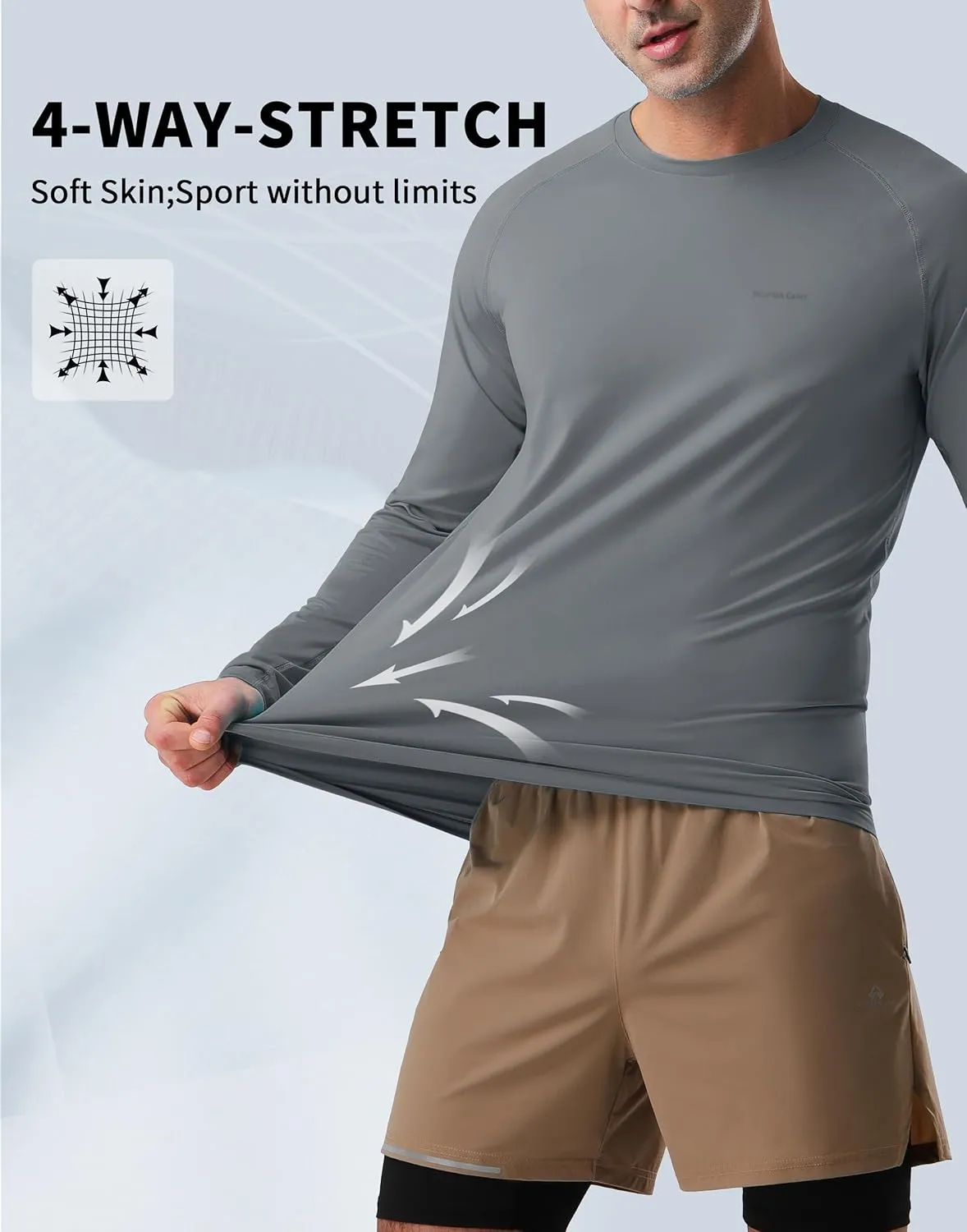 Pioneer Camp Men's Sun UV Protection SPF Shirts UPF50  Rash Guard Long Sleeve Lightweight Hiking Quick Dry Running Swim Shirt