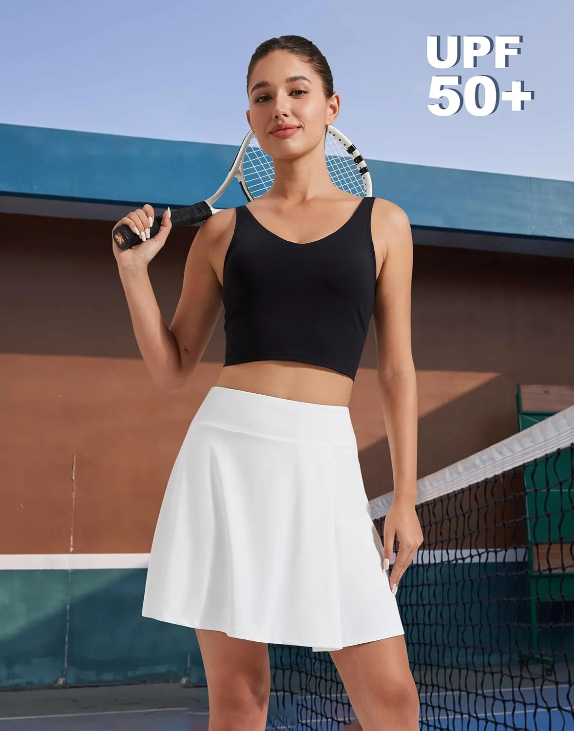 Pioneer Camp Women 18'' Tennis Skirts High Waisted Golf Skort with Shorts Pockets Athletic Long Skirts Workout Running