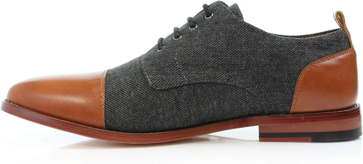 Polar Fox Men Casual Low-Tops Lace up Derby Dress Shoes