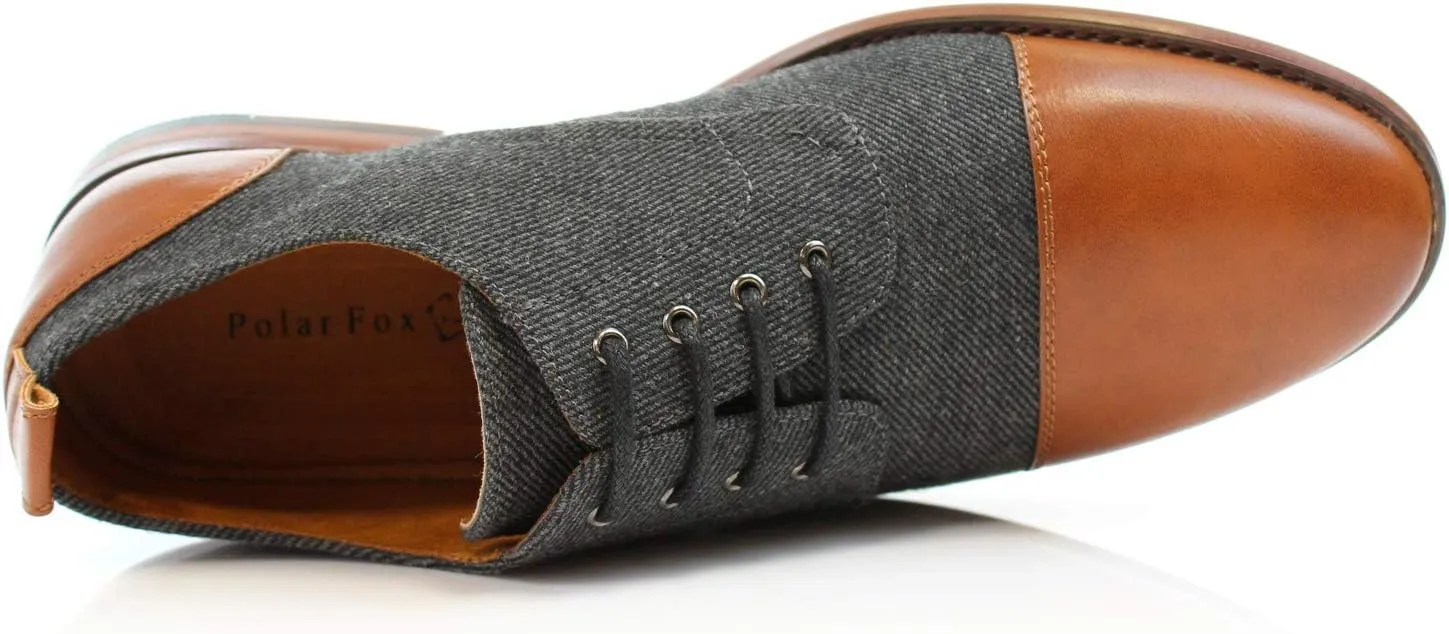 Polar Fox Men Casual Low-Tops Lace up Derby Dress Shoes