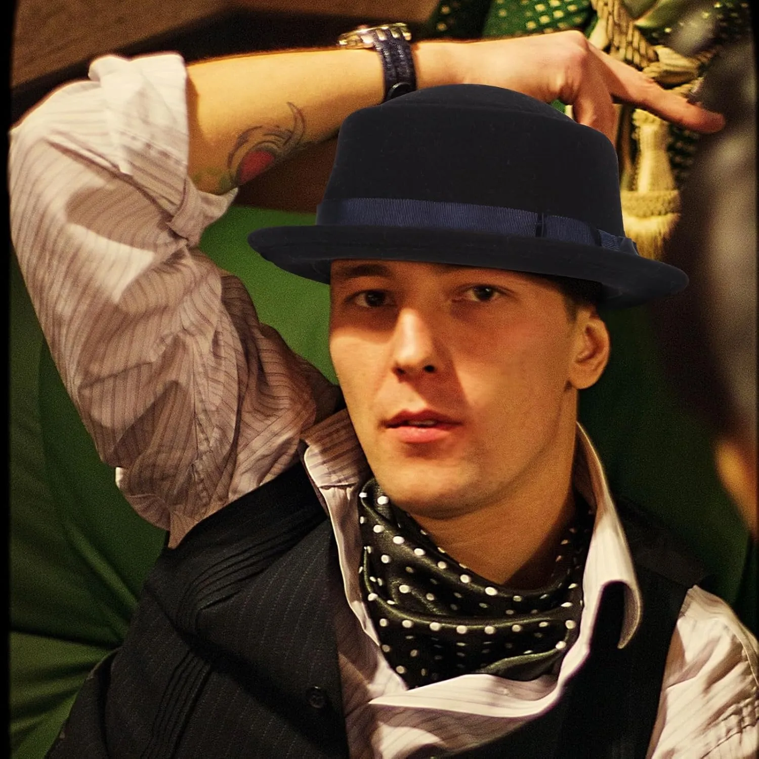 Pork Pie Hats for Men/Women, 100% Wool Felt Hat Stout Porkpie Breaking Bad Hat Flat Top Fedora Hats Boater Derby Crushable