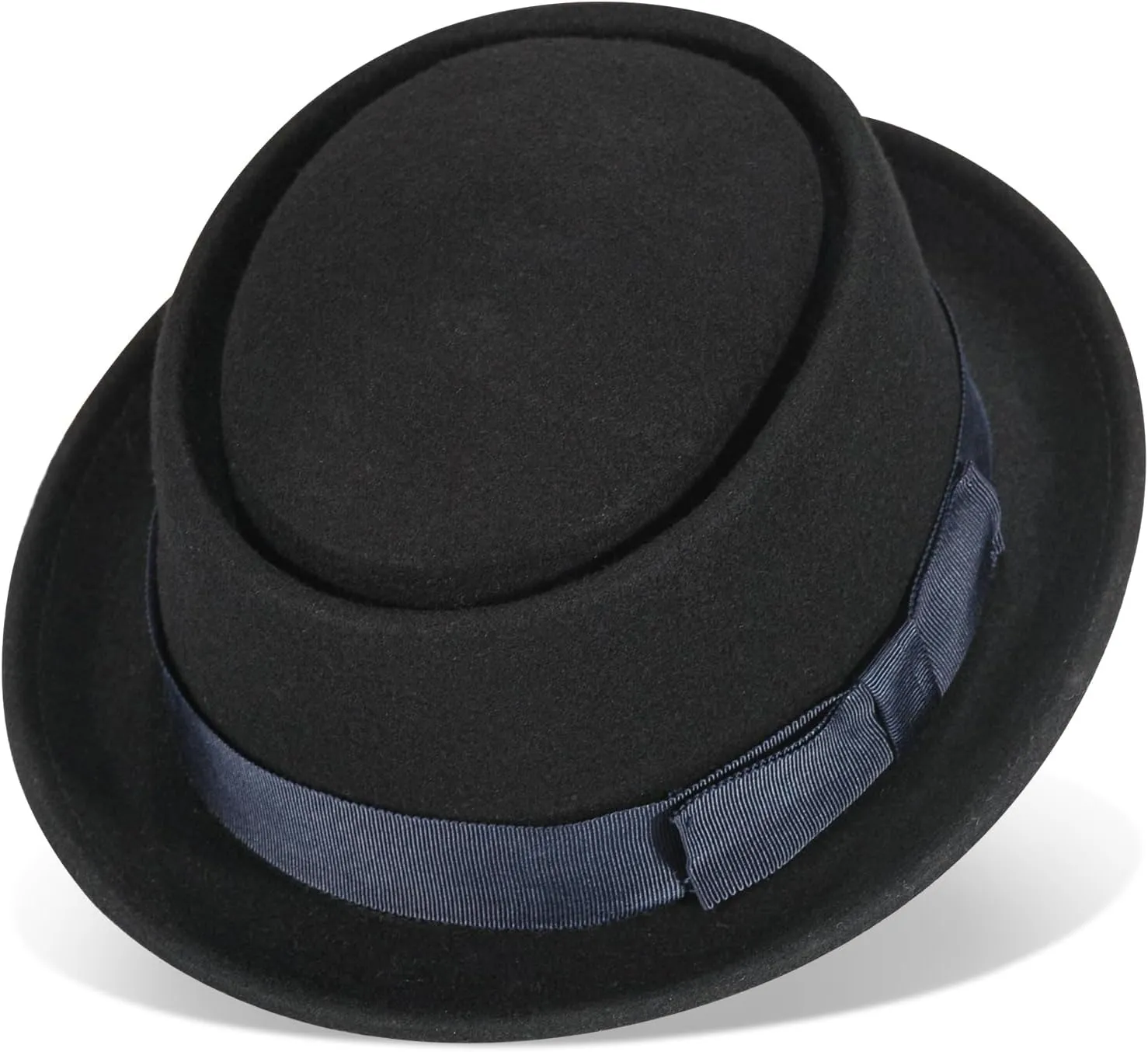 Pork Pie Hats for Men/Women, 100% Wool Felt Hat Stout Porkpie Breaking Bad Hat Flat Top Fedora Hats Boater Derby Crushable