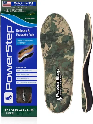 Powerstep Pinnacle Hiker Insoles, Camo, Men's 6-6.5/ Women's 8-8.5