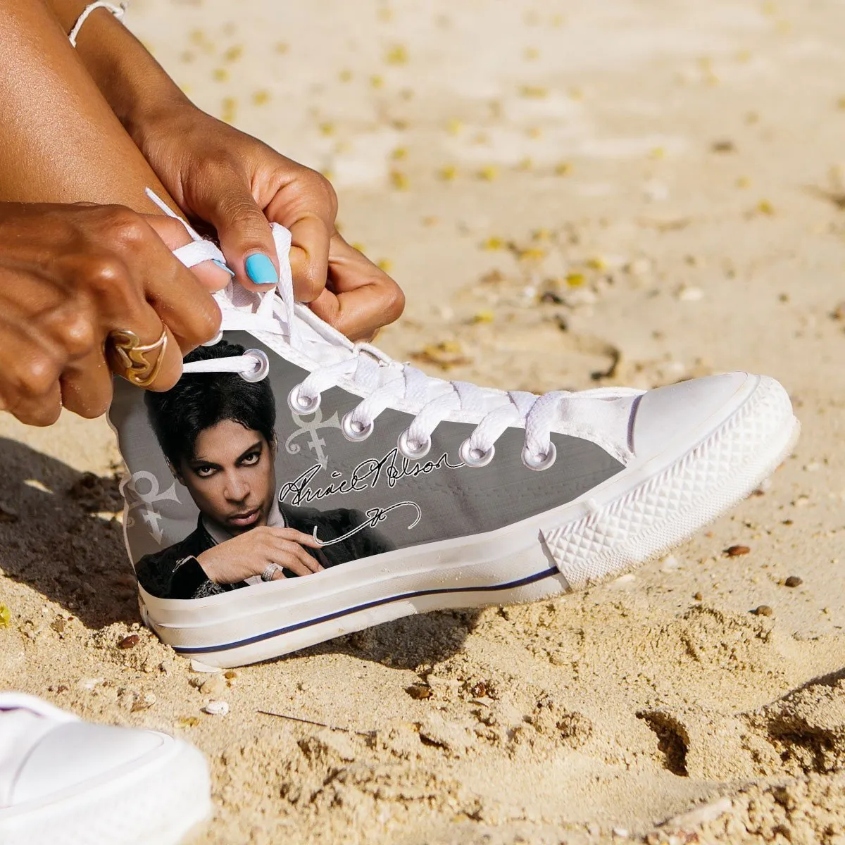 prince  ladies high top sneakers