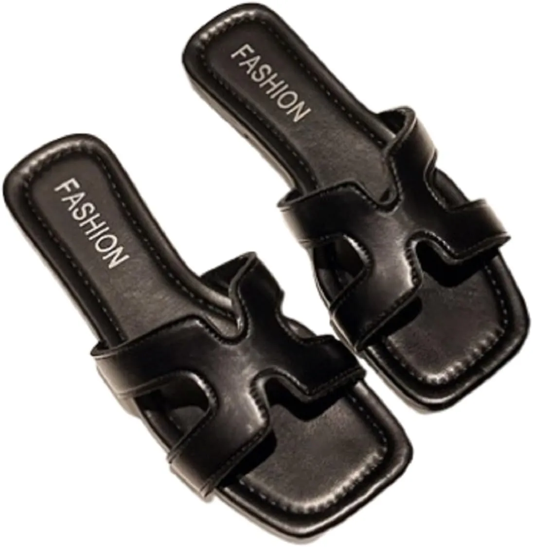 PU breathable, lightweight women's flat slippers, casual cross beach sandals, suitable for home, office, shopping, and the beach
