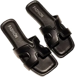 PU breathable, lightweight women's flat slippers, casual cross beach sandals, suitable for home, office, shopping, and the beach