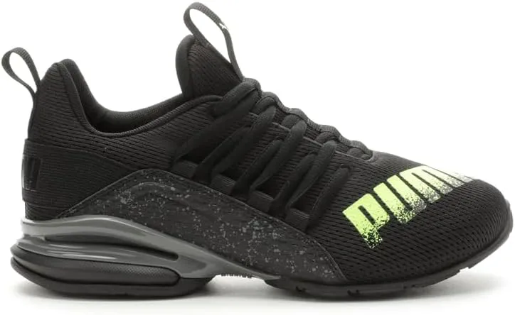 PUMA Axelion Trail 2 Jr Mesh Training Shoes, Black-Yellow, 6.5 US Big Kid
