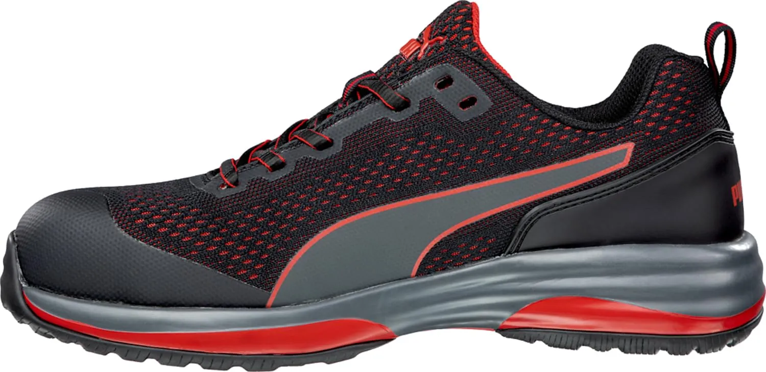 PUMA Men's Speek Blk Sneaker, Black-red, 10