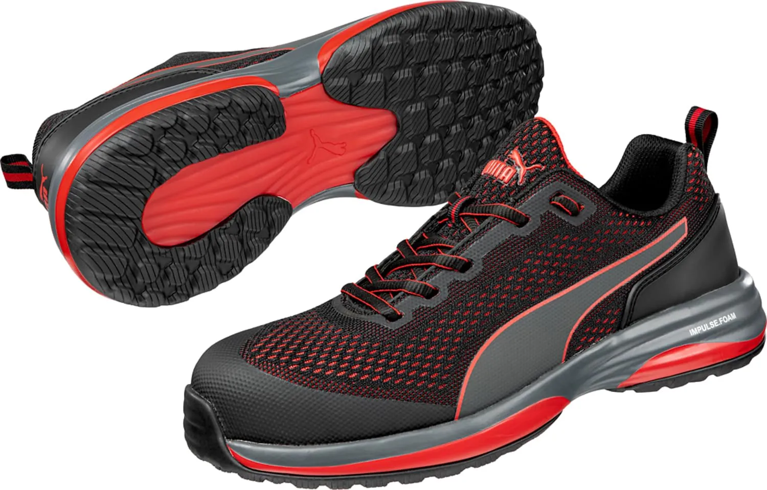 PUMA Men's Speek Blk Sneaker, Black-red, 10