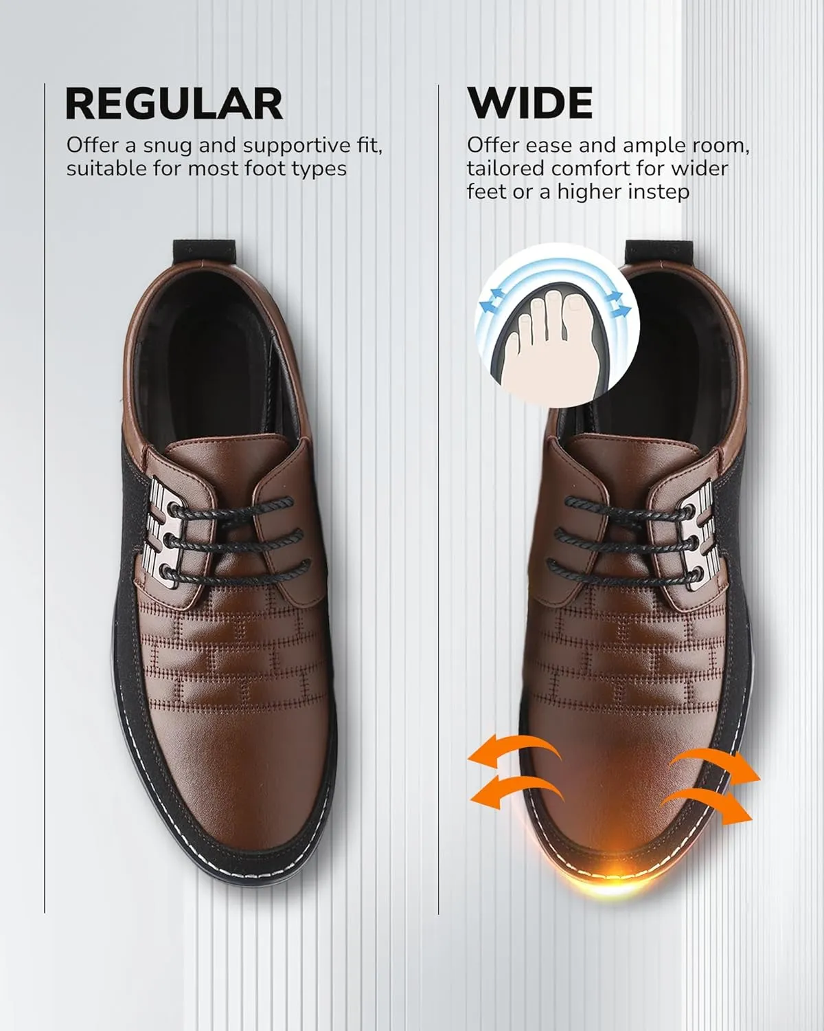 Recyphi Men’s Oxford Derby Orthopedic Leather Shoes Formal Luxury Business Dress Shoes Lace-up Walking Driving Loafers Dress Sneakers