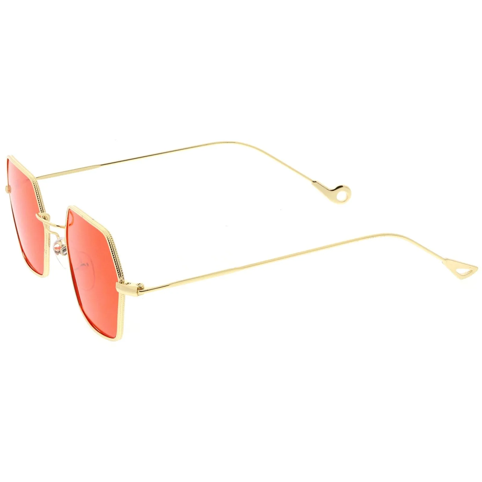 Retro Small Hexagon Colored Flat Lens Metal Frame Sunglasses C472
