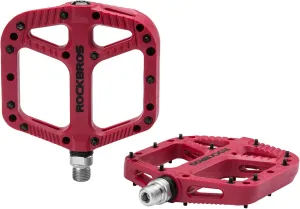 Rock BROS Mountain Bike Pedals Nylon Composite Bearing 9/16" MTB Bicycle Pedals with Wide Flat Platform