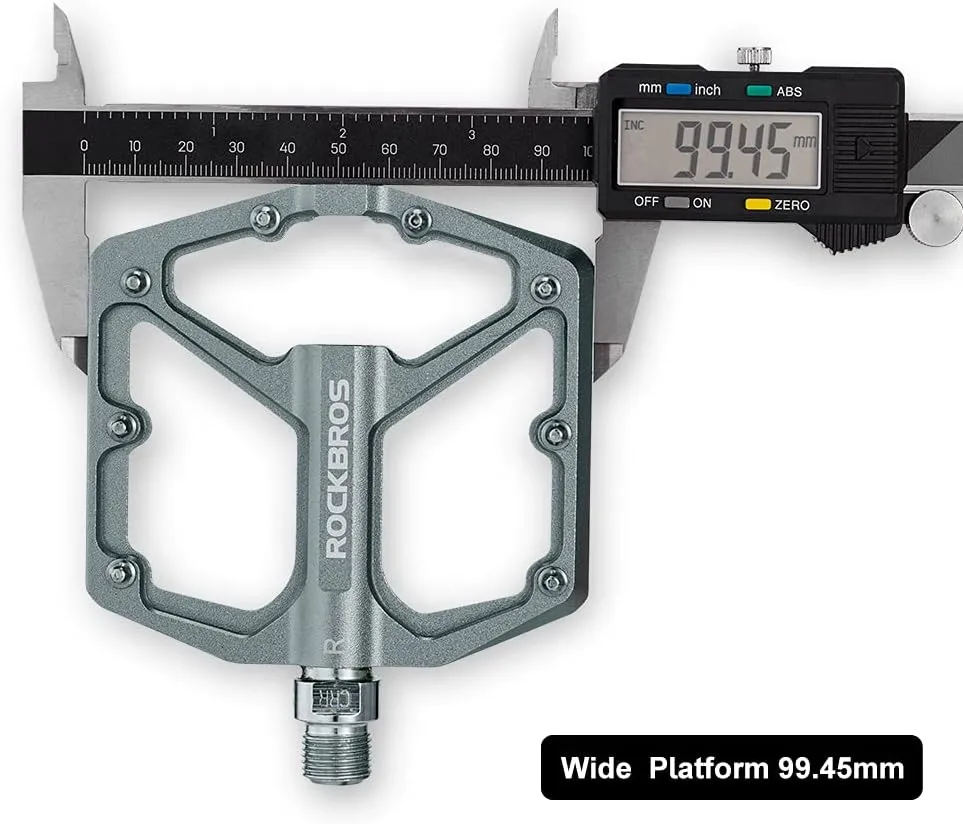 ROCKBROS Mountain Bike Pedals MTB Pedals Bicycle Flat Pedals Aluminum 9/16" Sealed Bearing Lightweight Platform for Road Mountain BMX MTB Bike
